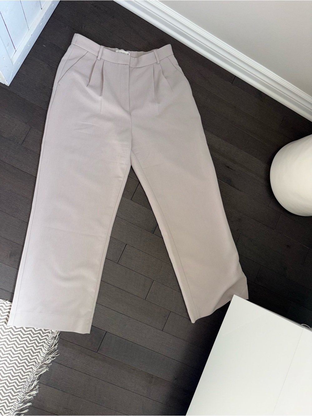 Abercrombie & Fitch Sloane Tailored High-Rise Wide-Leg Pants - Cream